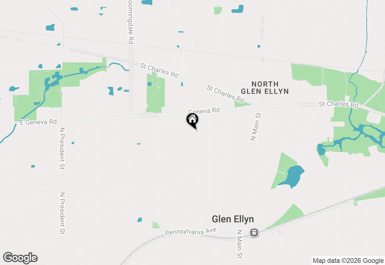 Map of 380 Oak Street, Glen Ellyn, IL 60137