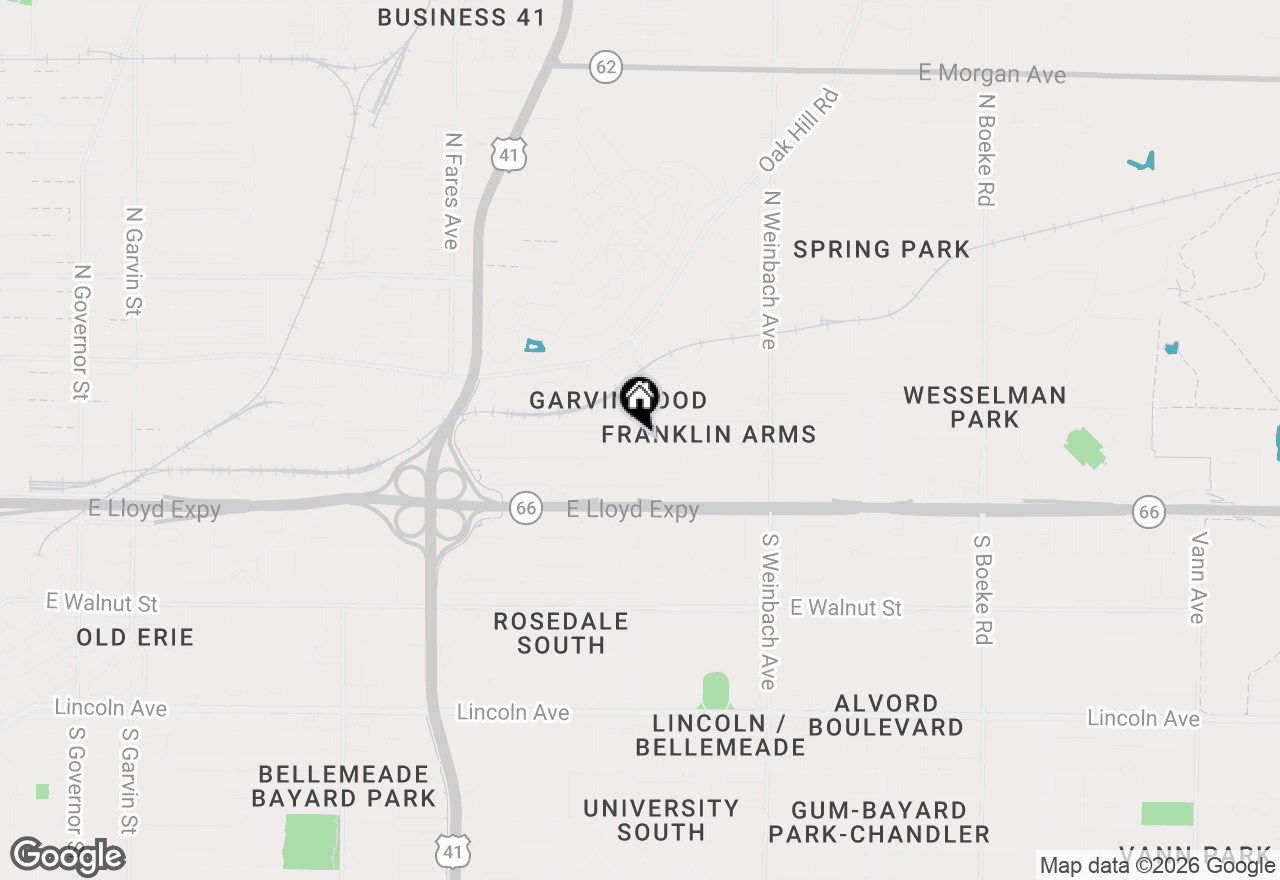 Map of 1624 E Illinois Street, Evansville, IN 47711