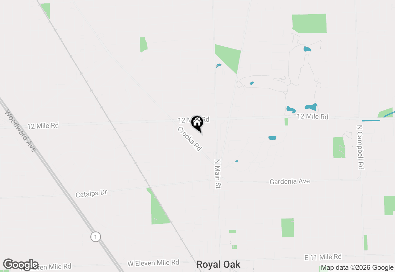 Map of 1609 N Washington Avenue, Royal Oak, MI 48067