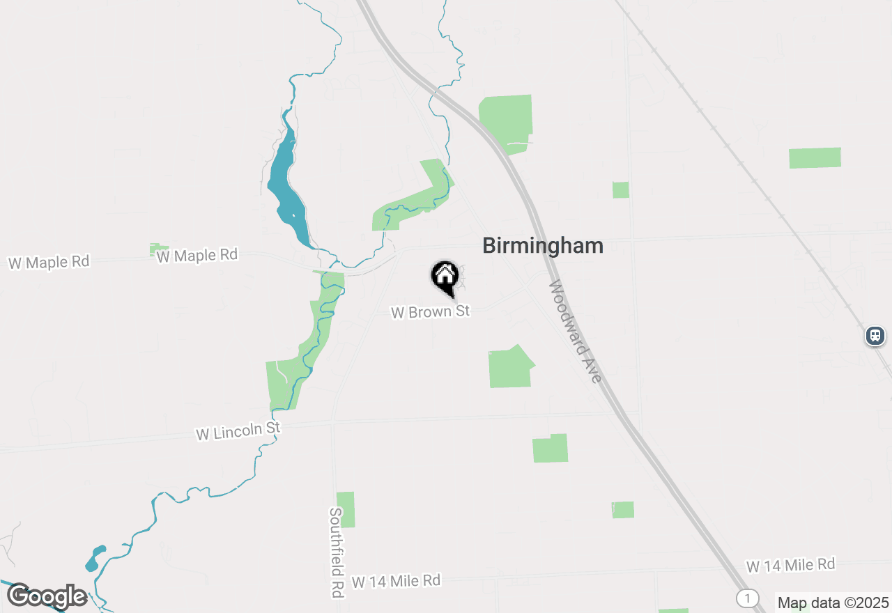 Map of 324 W Brown Street, Birmingham, MI 48009