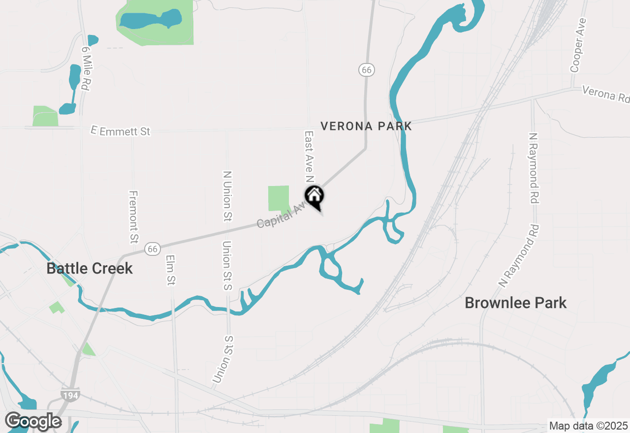 Map of 39 East Avenue S, Battle Creek, MI 49017
