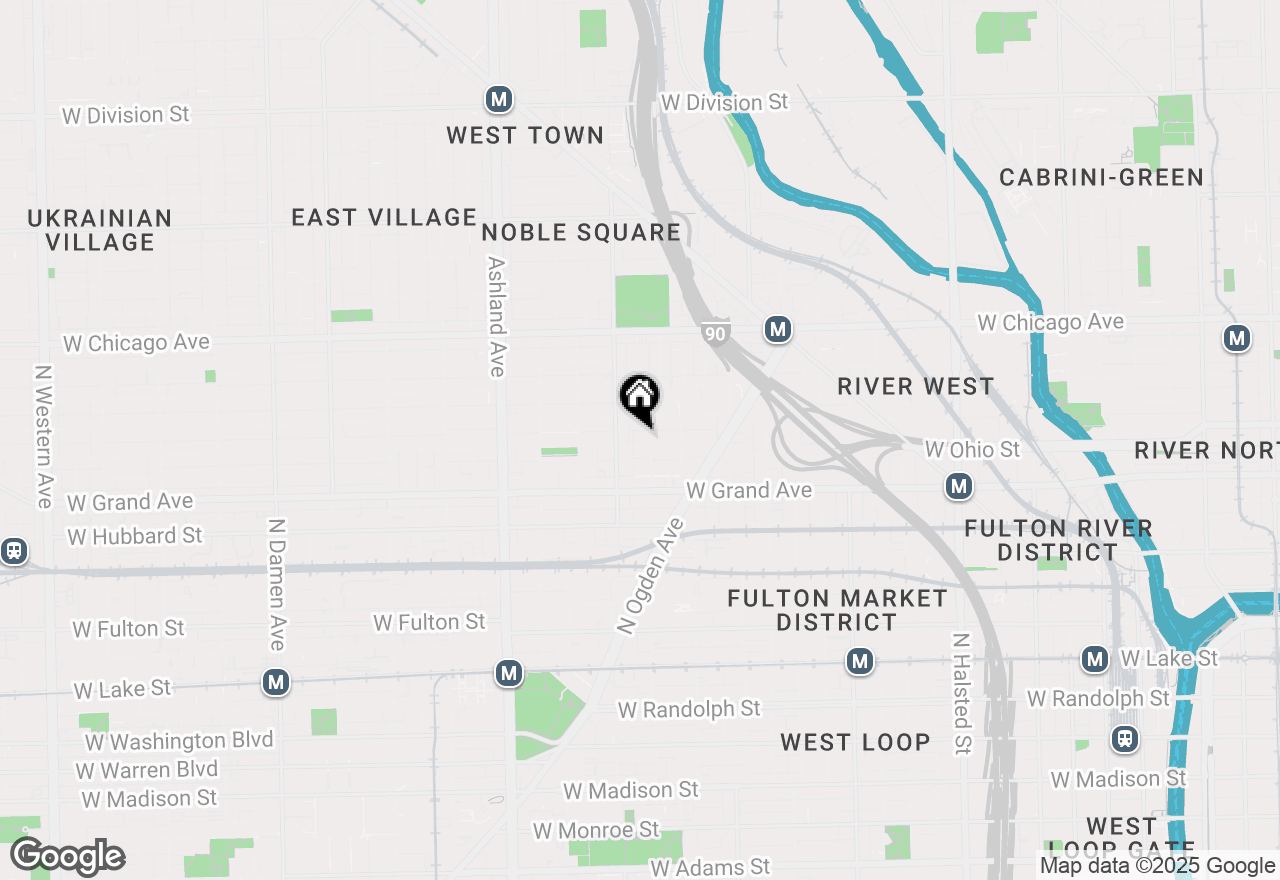 Map of 1344 W Ohio Street #1R, Chicago, IL 60642