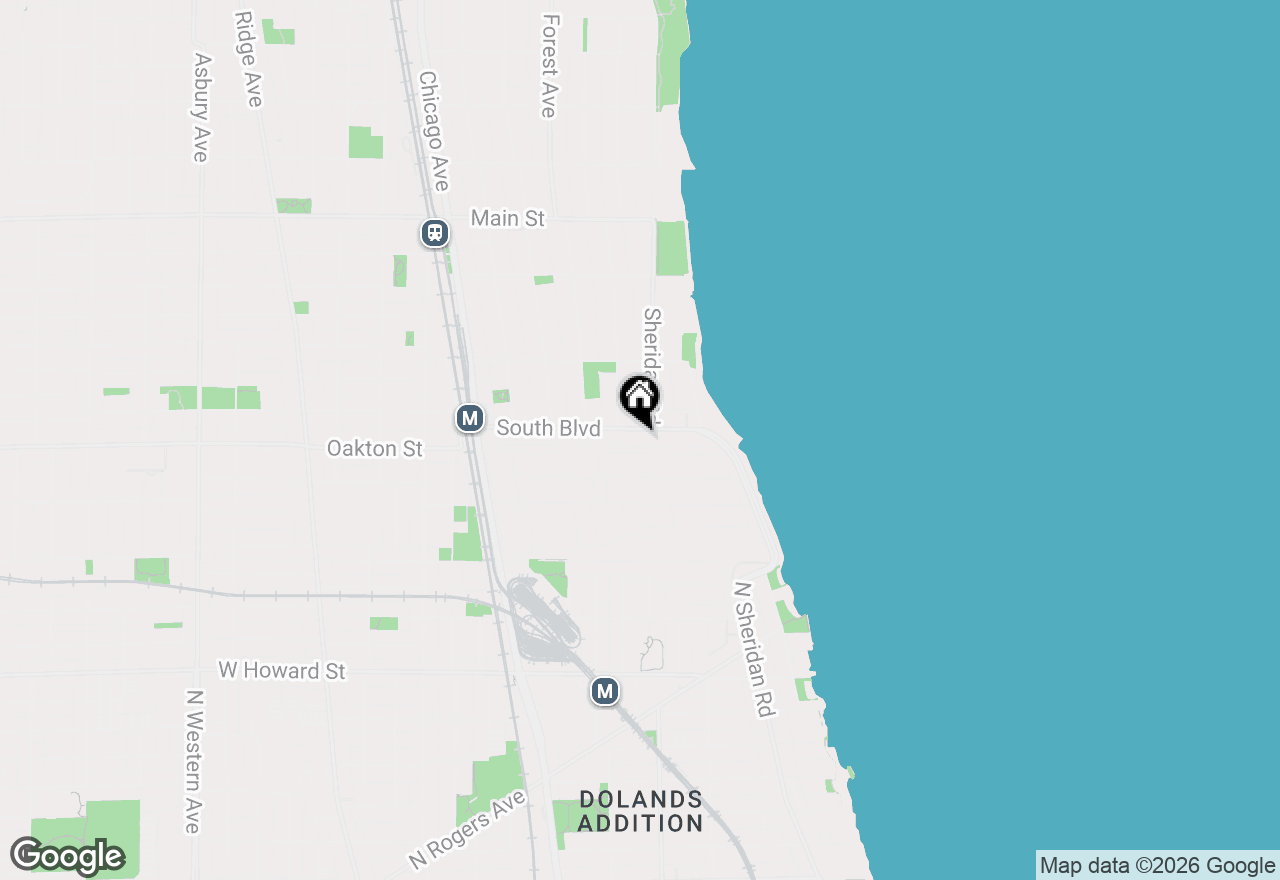 Map of 102 South Boulevard #A, Evanston, IL 60202