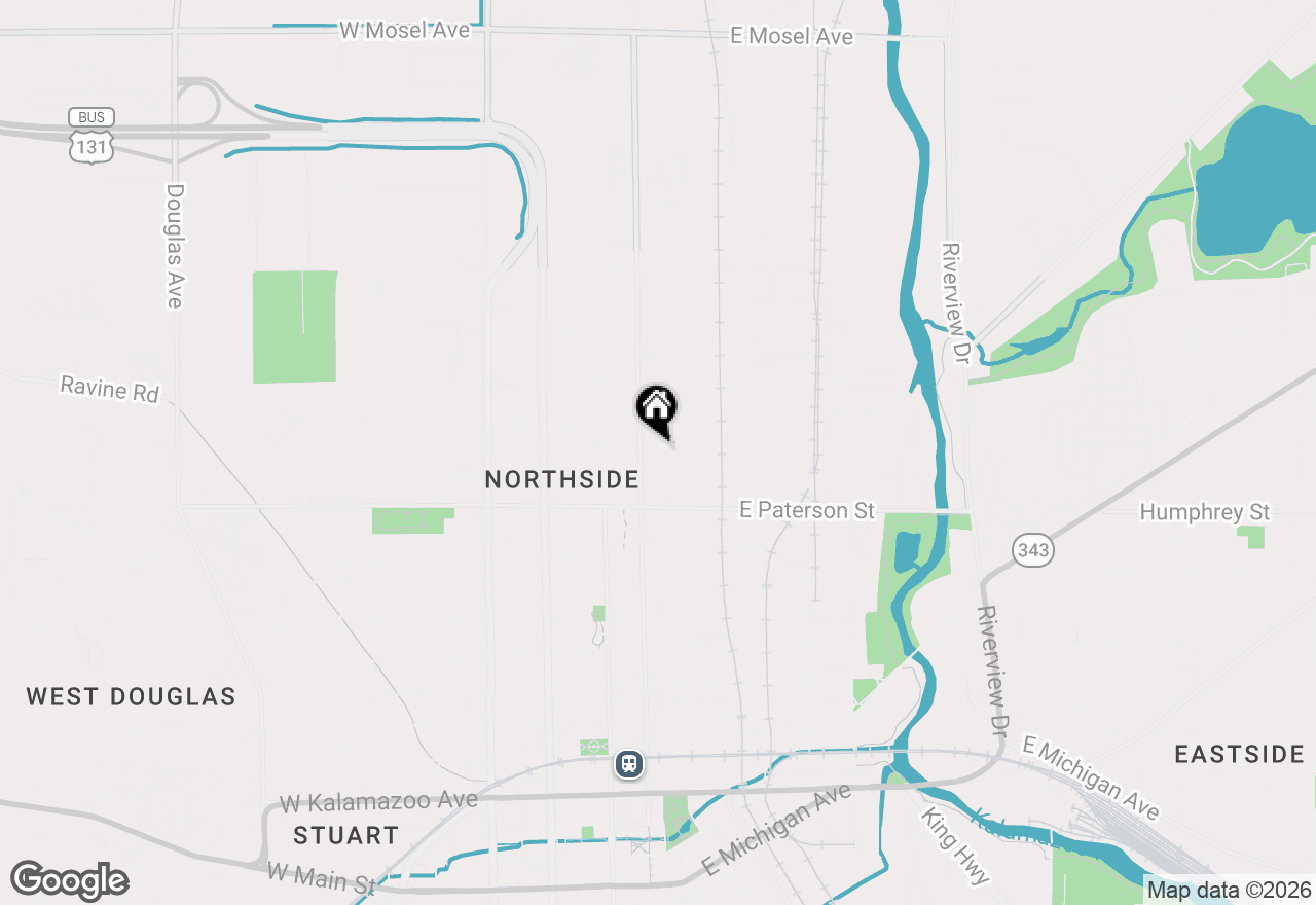 Map of 116 E Clay Street, Kalamazoo, MI 49007