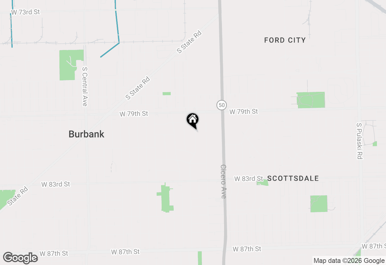 Map of 7964 Lavergne Avenue, Burbank, IL 60459