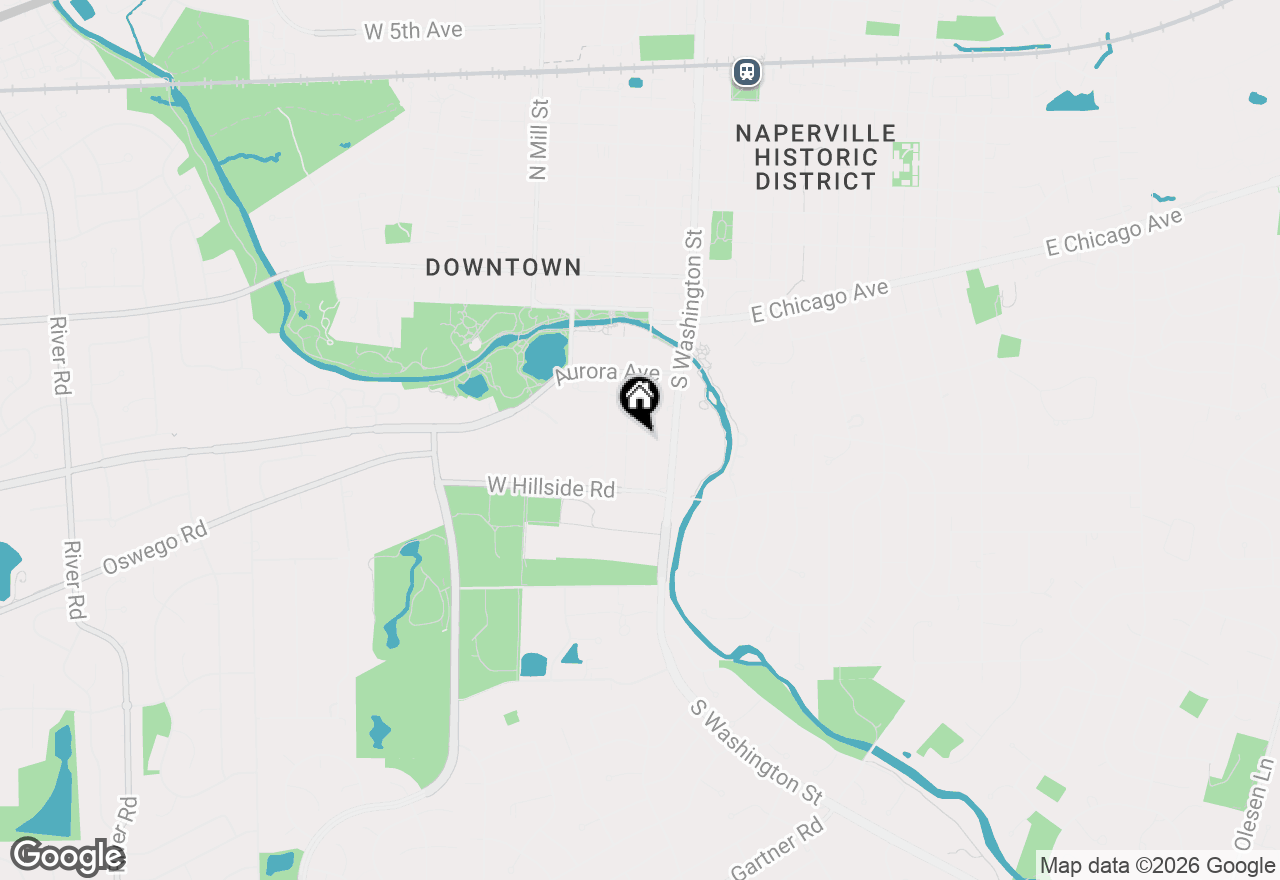 Map of 605 S Main Street, Naperville, IL 60540