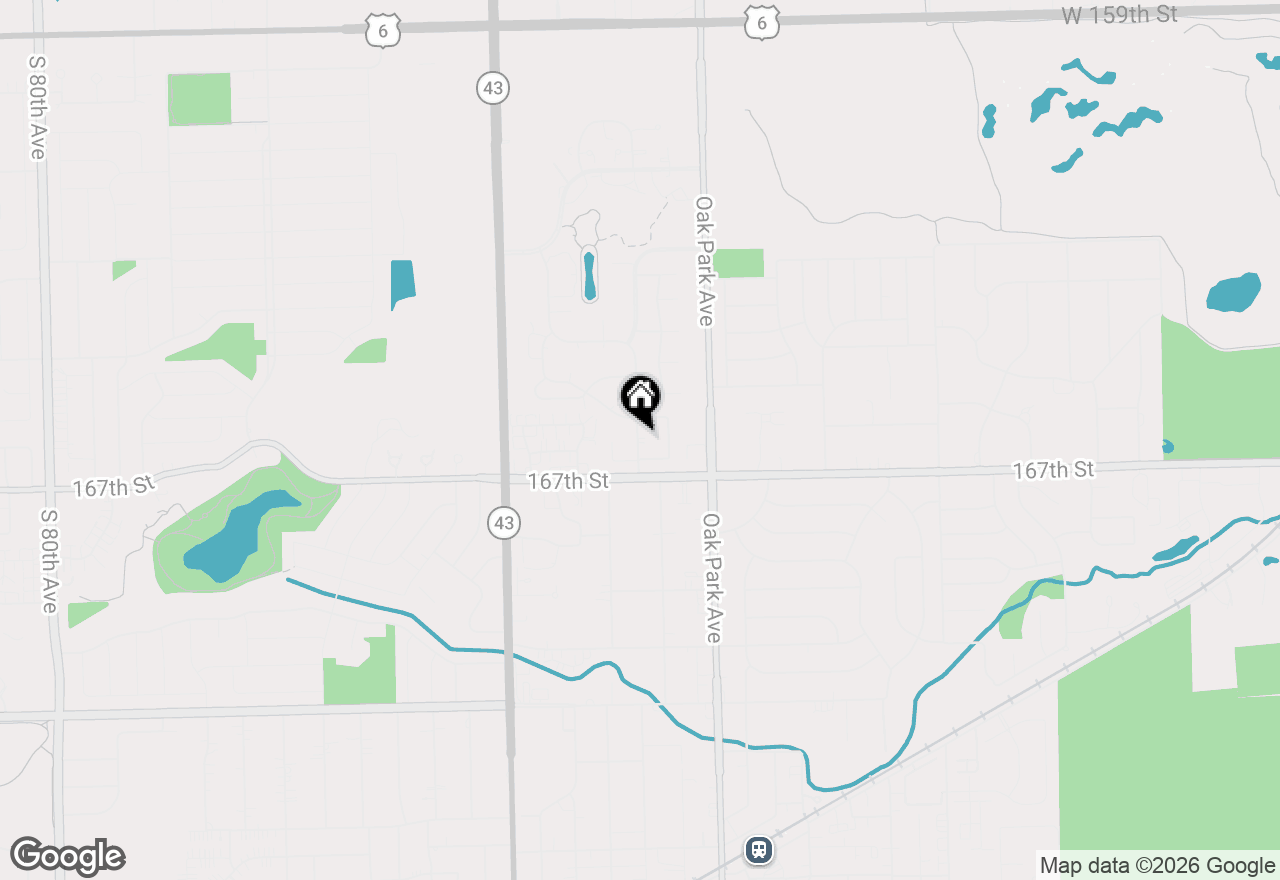 Map of 16624 Manchester Street, Tinley Park, IL 60477