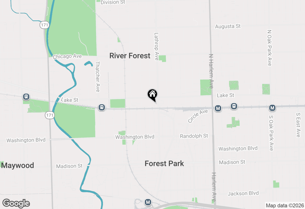 Map of 411 Ashland Avenue #1A, River Forest, IL 60305