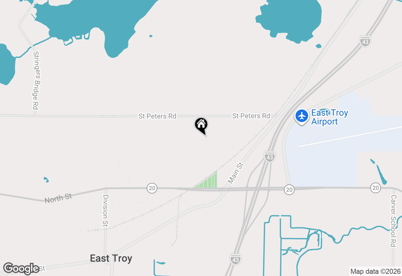 Map of 2529 Brittany Ln, East Troy, WI 53120