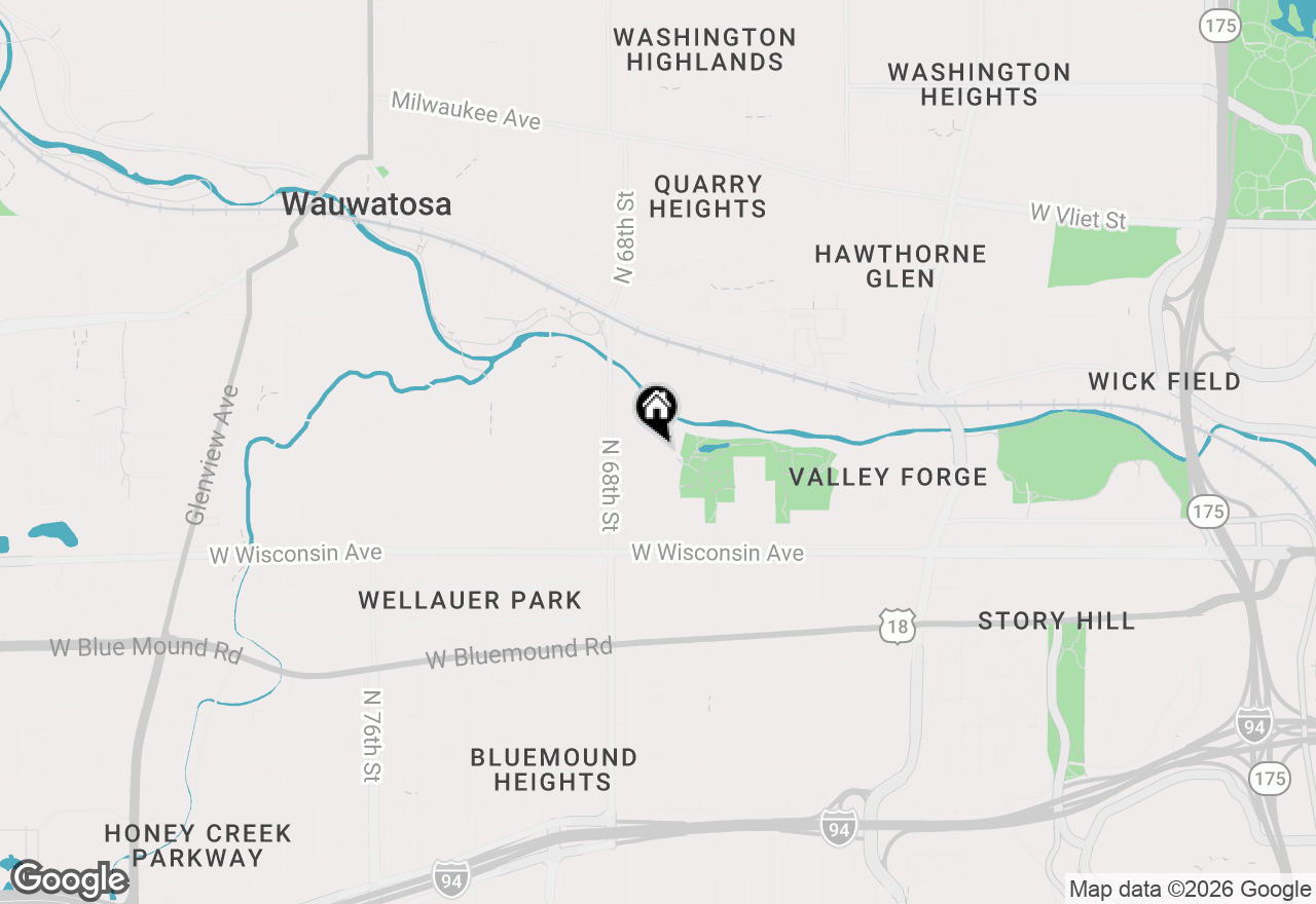 Map of 6633 Hillside Ln, Wauwatosa, WI 53213
