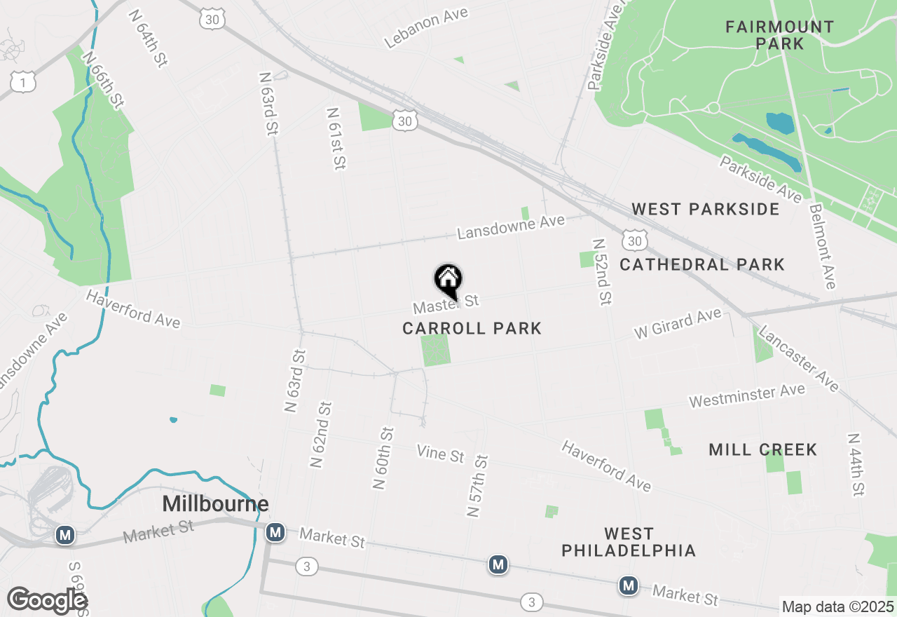 Map of 1347 N 58th Street, Philadelphia, PA 19131