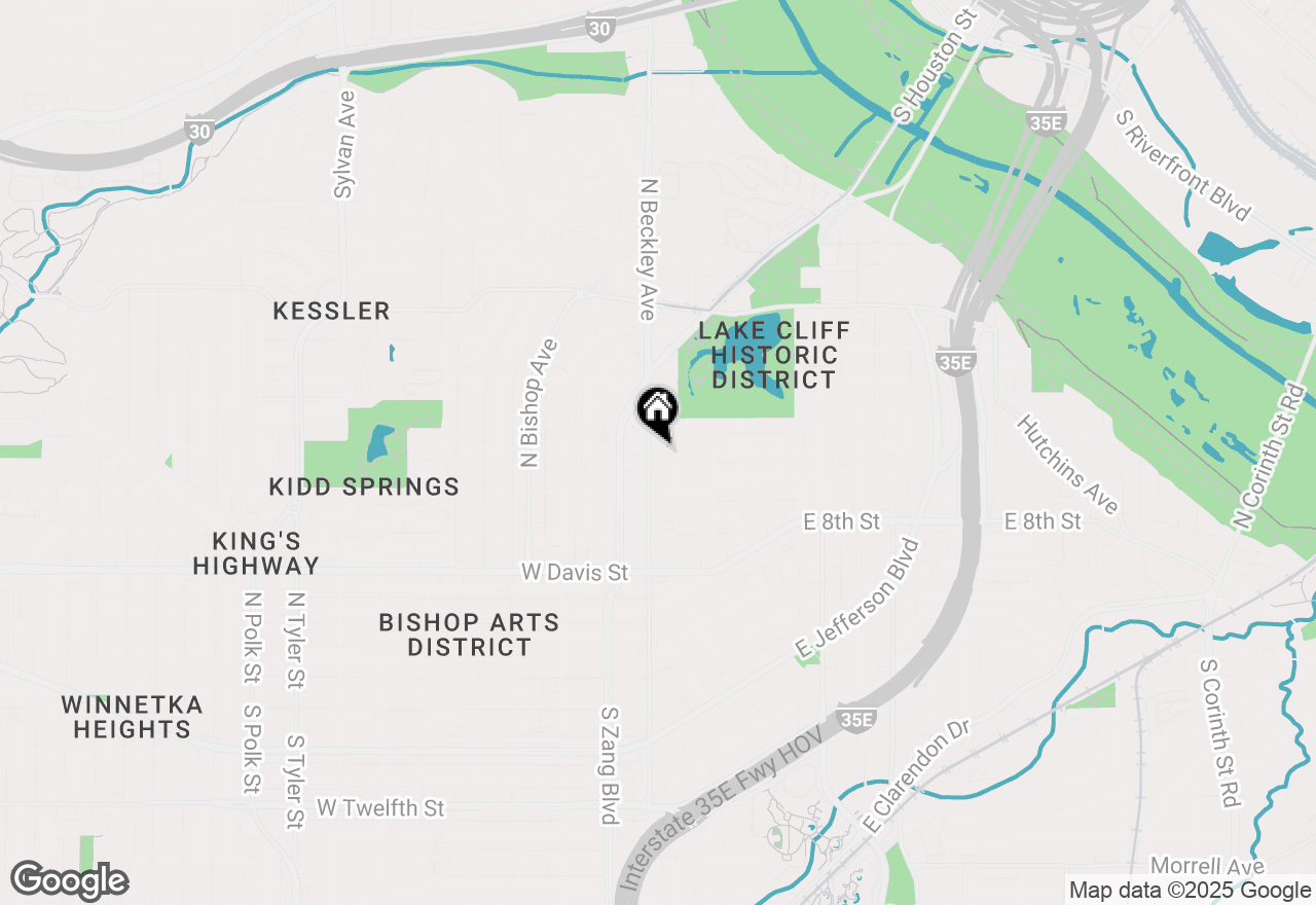 Map of 836 & 838 N Beckley Avenue, Dallas, TX 75203