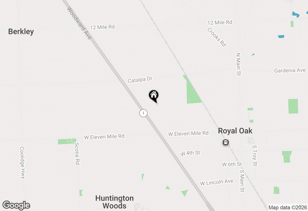 Map of 1411 W Farnum Avenue, Royal Oak, MI 48067