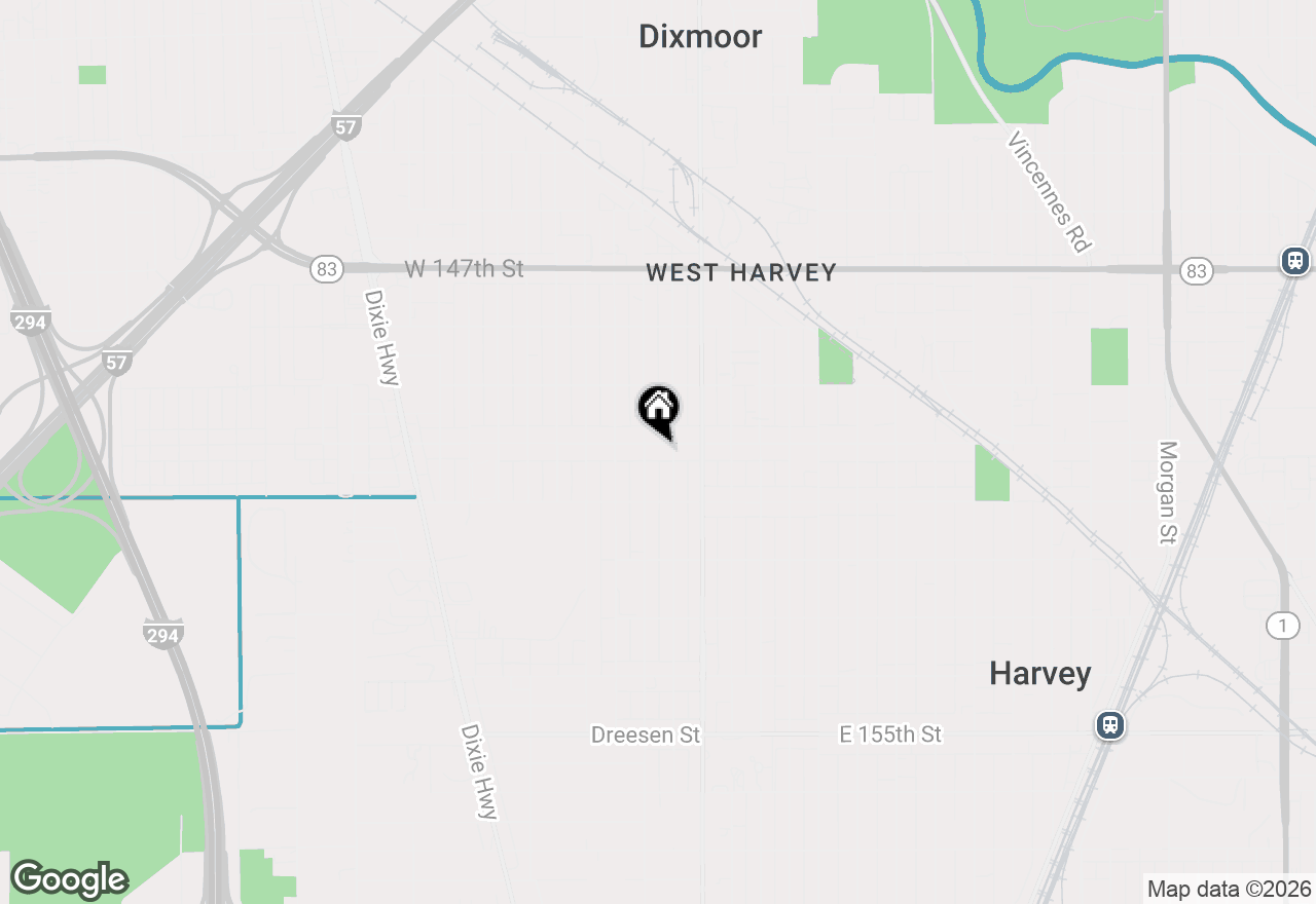 Map of 110 W 150th Street, Harvey, IL 60426