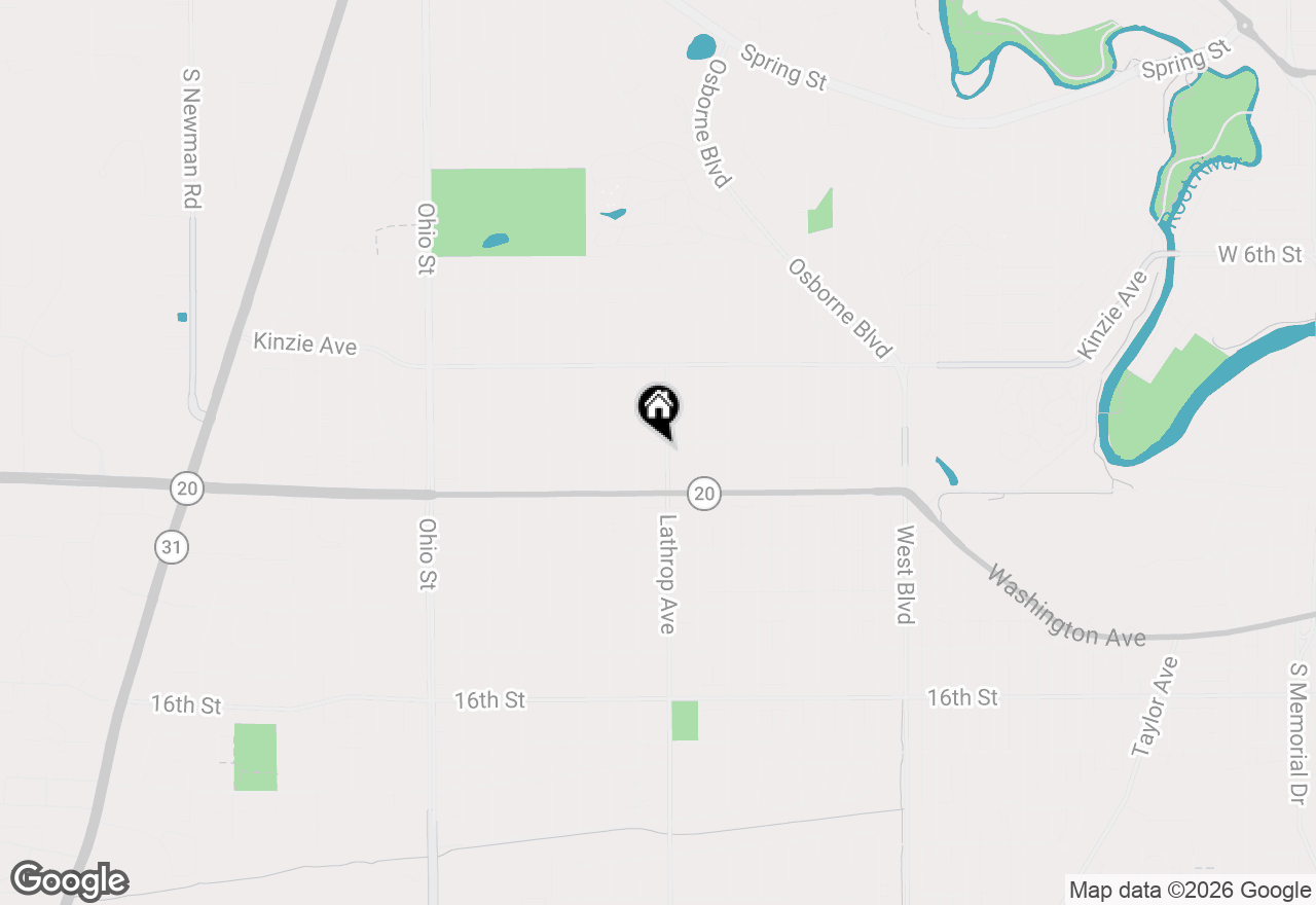 Map of 1104 Lathrop Ave, Racine, WI 53405