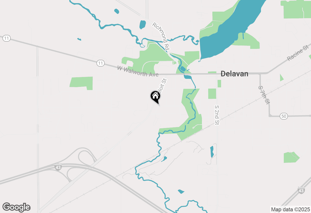 Map of 327 W Wisconsin St, Delavan, WI 53115