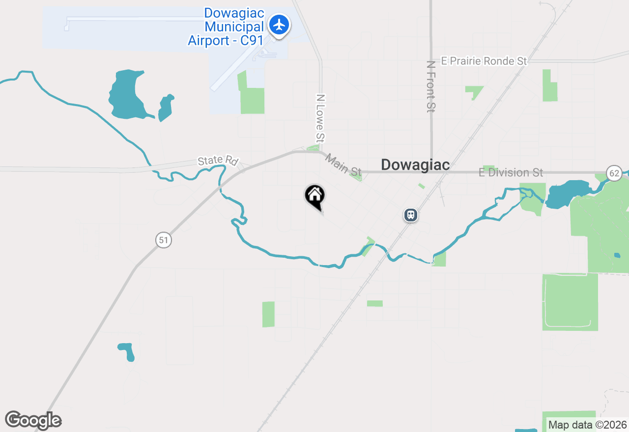Map of 212 S Lowe Street, Dowagiac, MI 49047