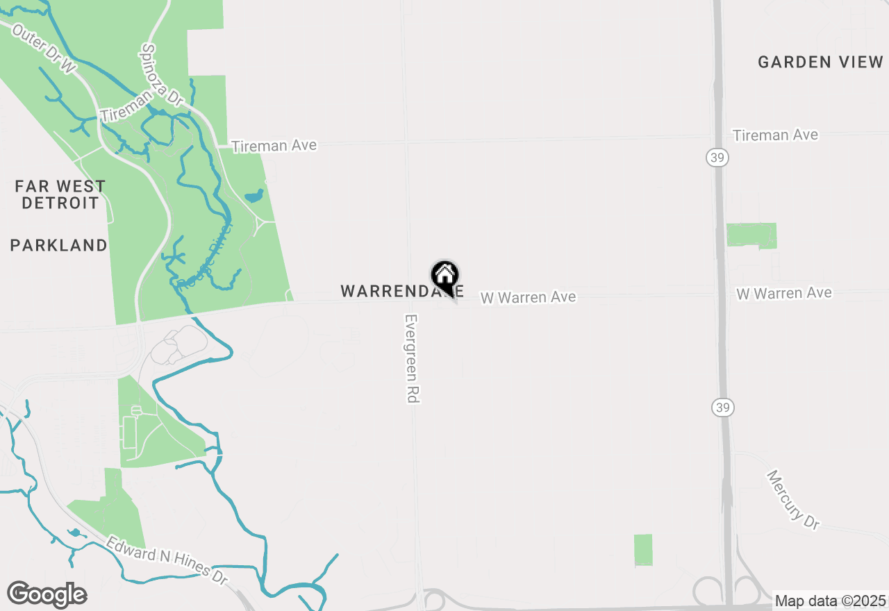 Map of 19617 W Warren Avenue, Detroit, MI 48228