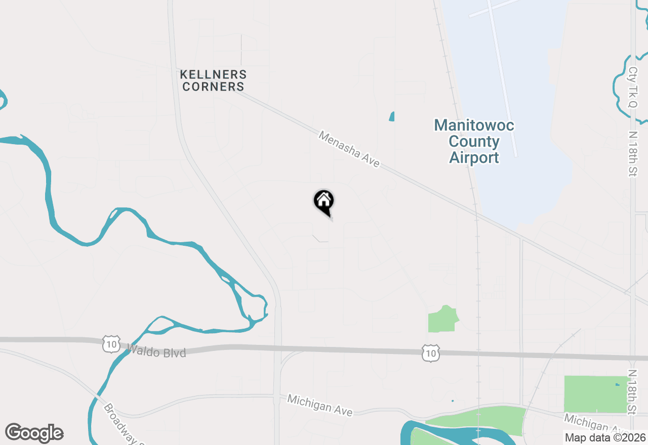 Map of 1444 Hazelwood Dr, Manitowoc, WI 54220