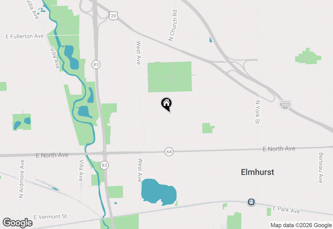 Map of 413 N Ridgeland Avenue, Elmhurst, IL 60126