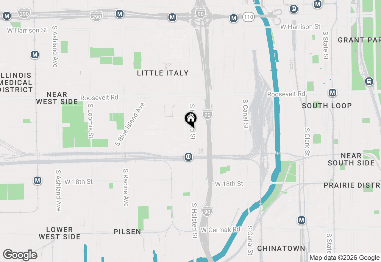 Map of 1406 S Halsted Street #3B, Chicago, IL 60607