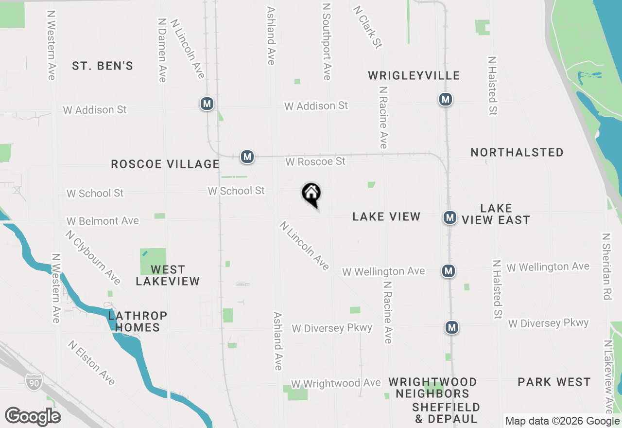 Map of 1442 W Belmont Avenue #1-W, Chicago, IL 60657