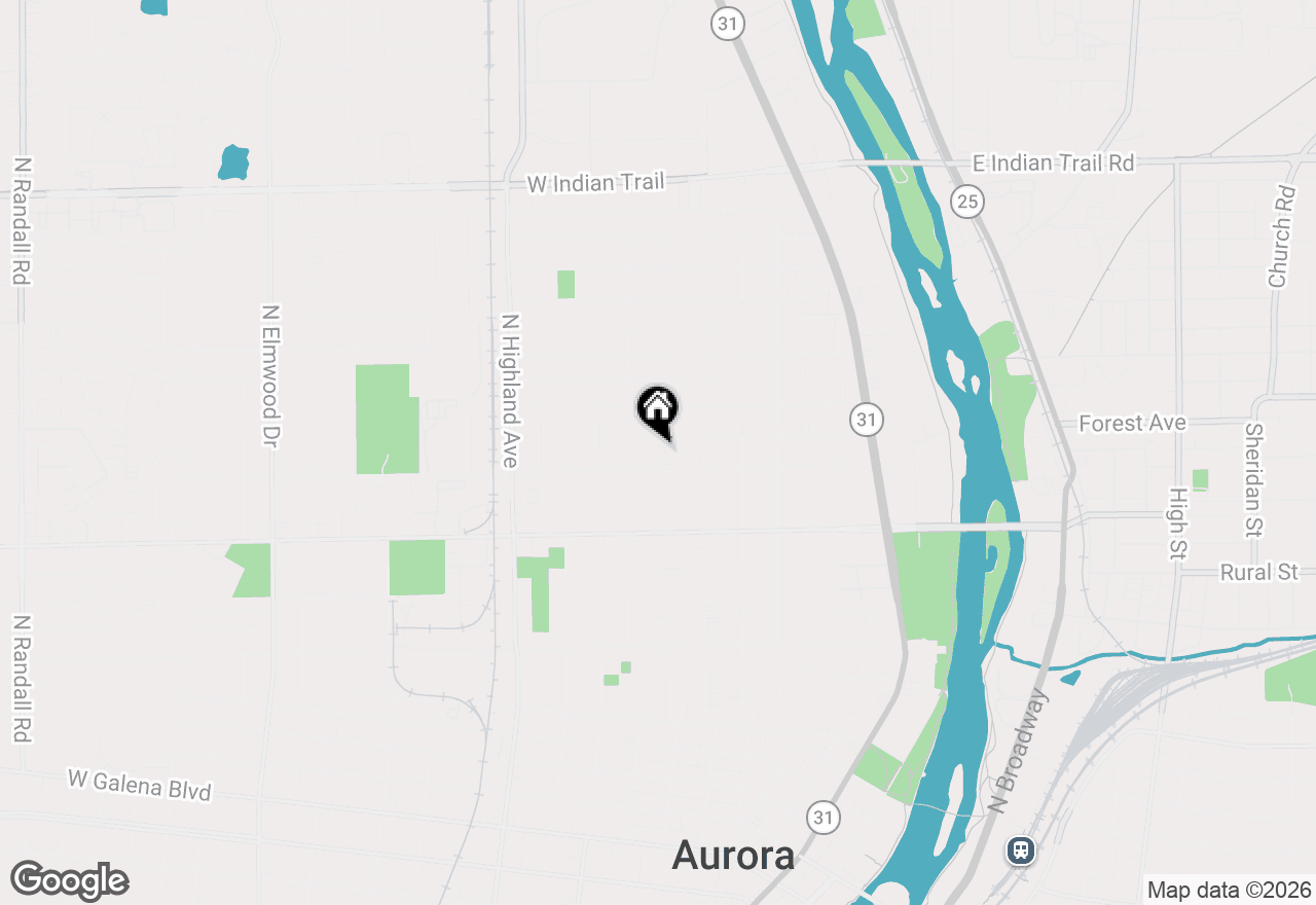 Map of 814 Iowa Avenue, Aurora, IL 60506