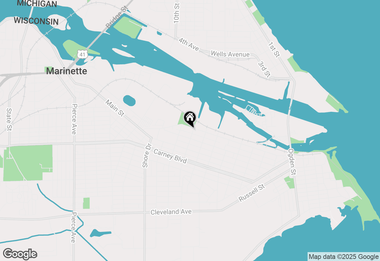 Map of 807 Water St, Marinette, WI 54143