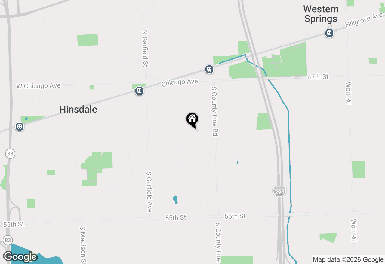 Map of 419 S Oak, Hinsdale, IL 60521
