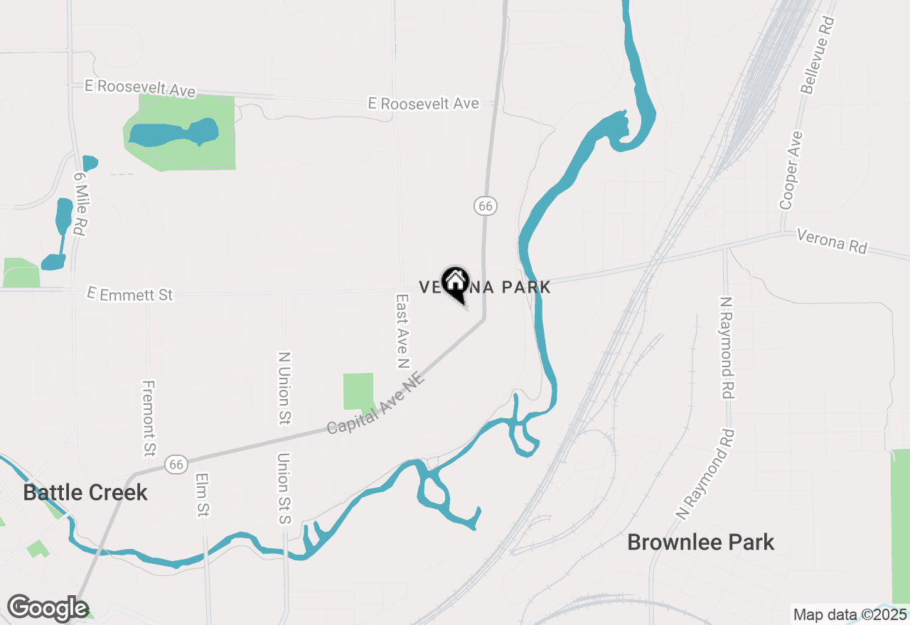 Map of 186 Bryant Street, Battle Creek, MI 49017
