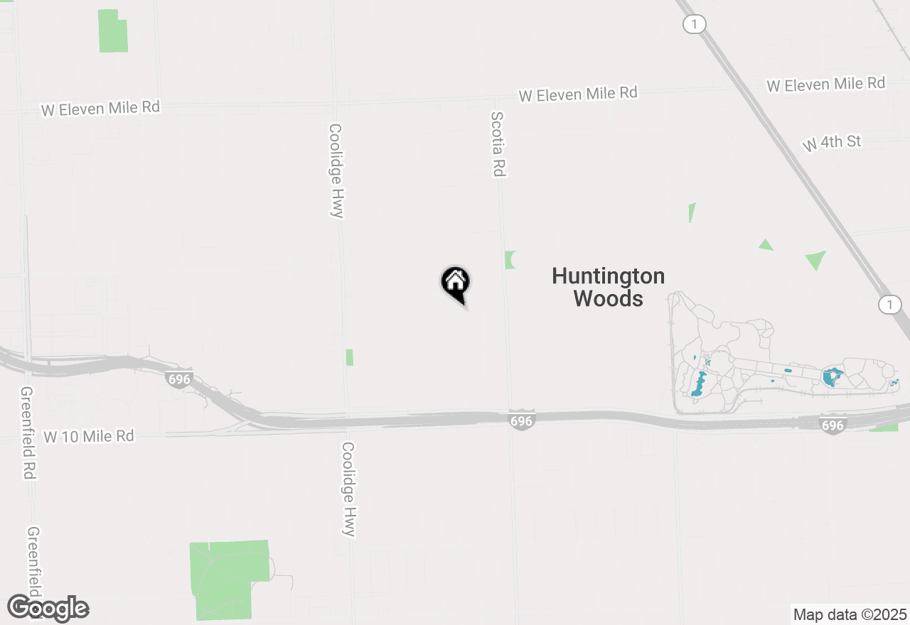 Map of 25449 Sherwood Drive, Huntington Woods, MI 48070