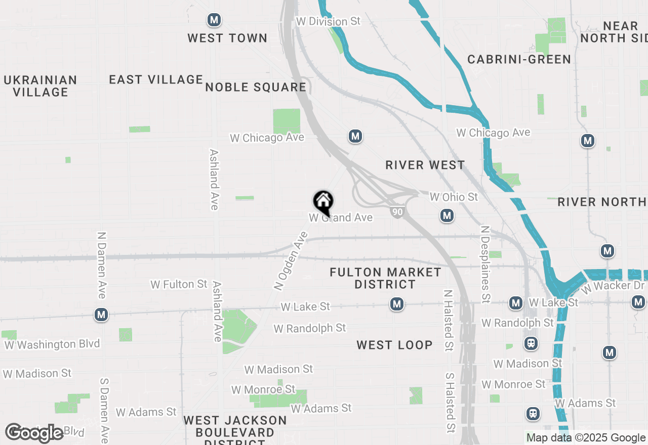 Map of 1215 W Grand Avenue #2F, Chicago, IL 60622