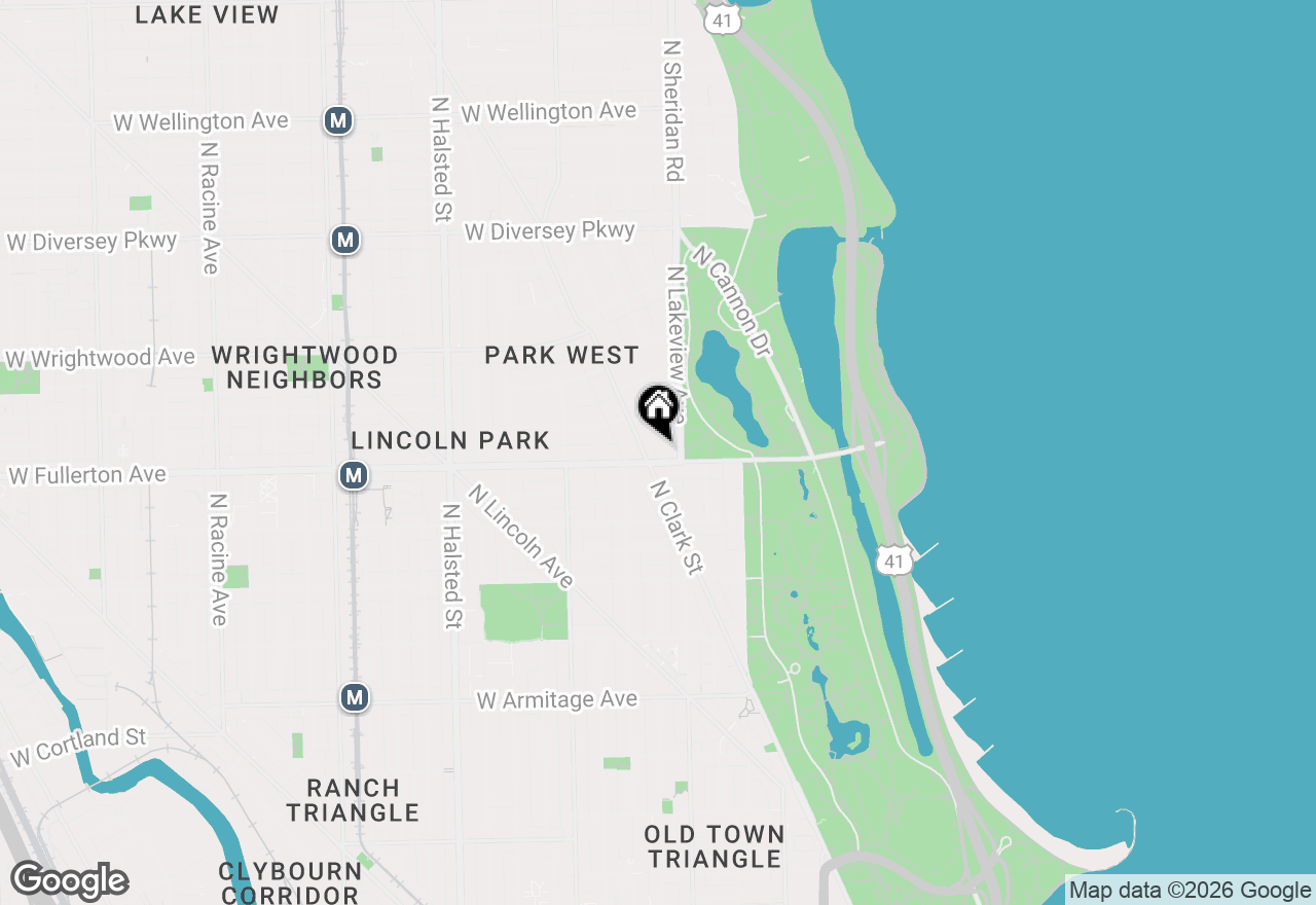 Map of 420 W Fullerton Parkway #4A, Chicago, IL 60614