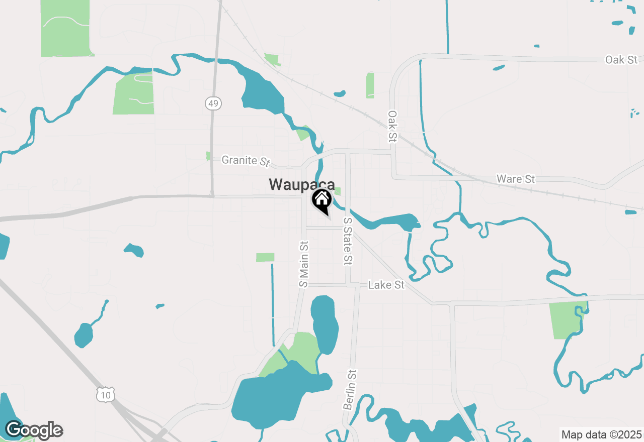Map of 219 Jefferson Street, Waupaca, WI 54981
