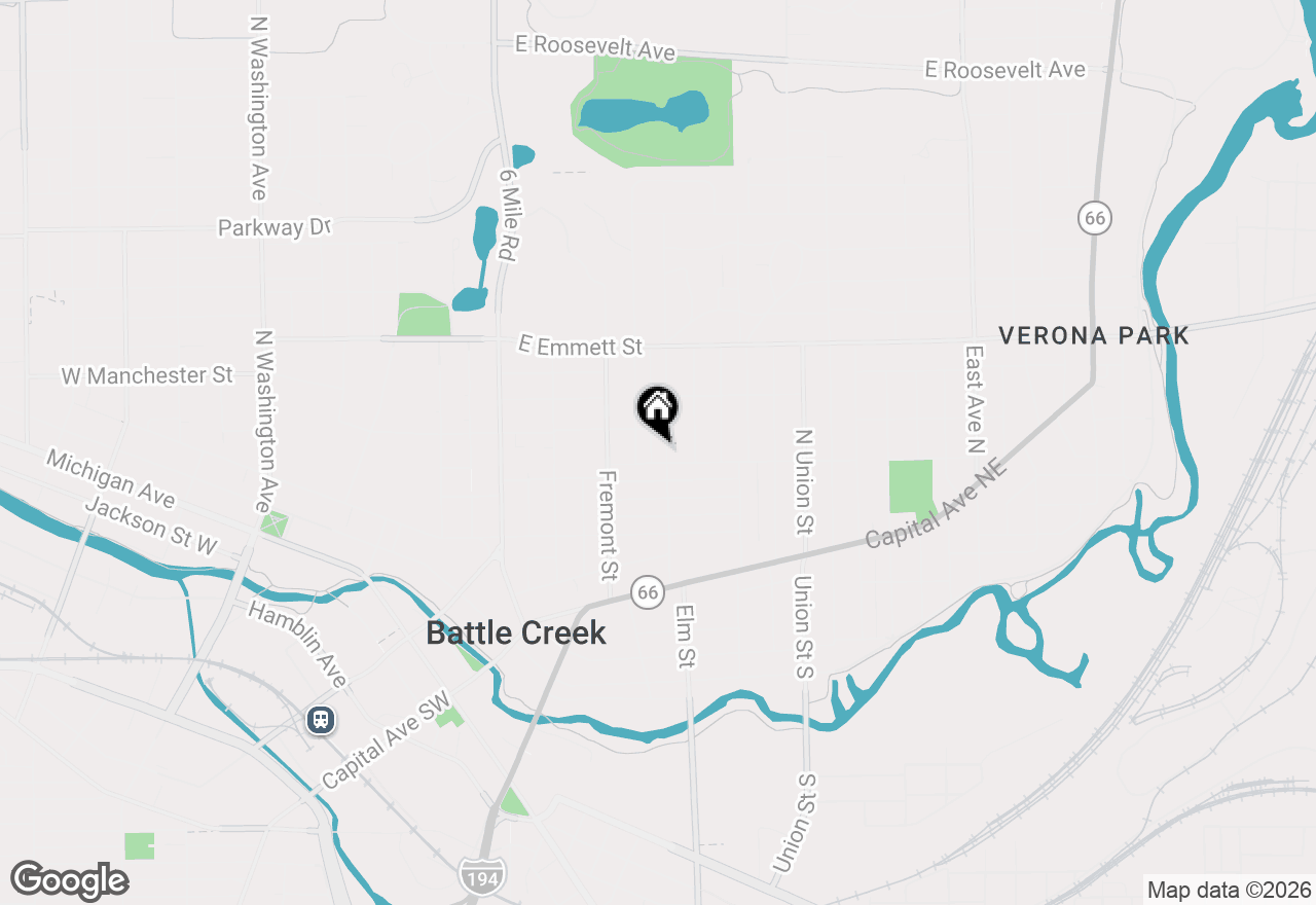 Map of 125 Chestnut Street, Battle Creek, MI 49017