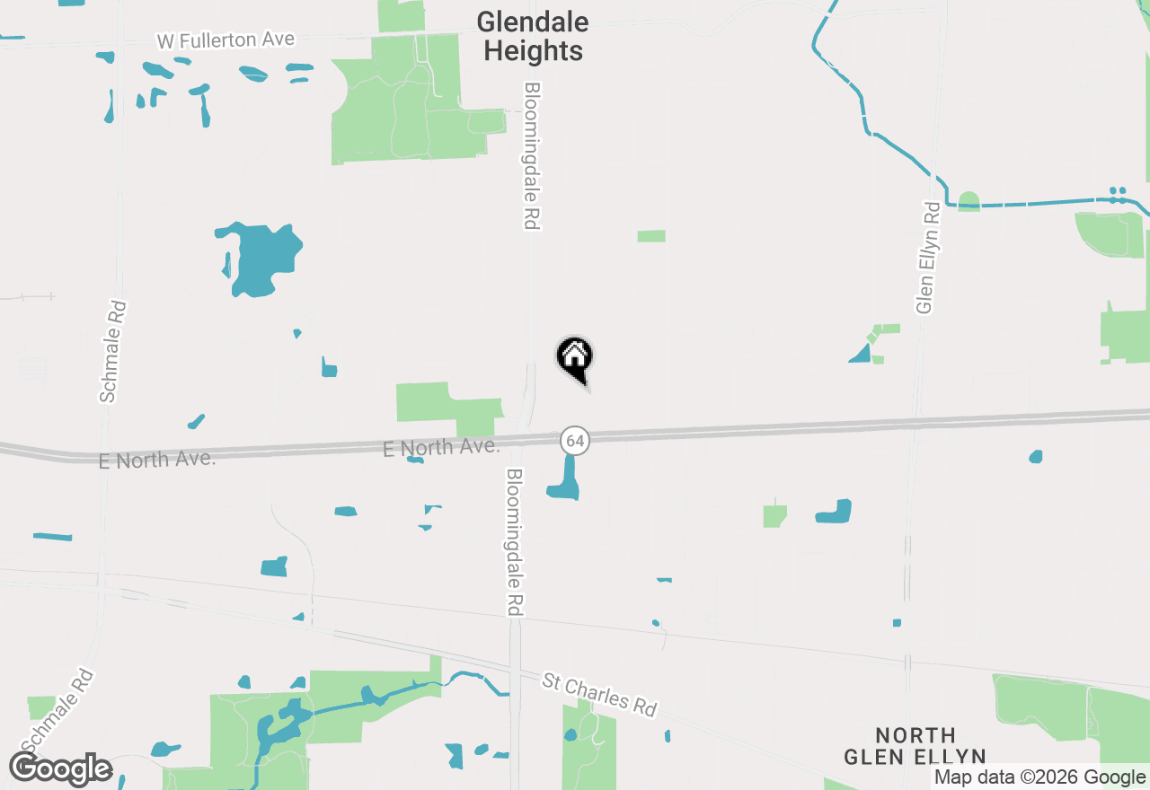 Map of 2N075 Mildred Avenue, Glen Ellyn, IL 60137