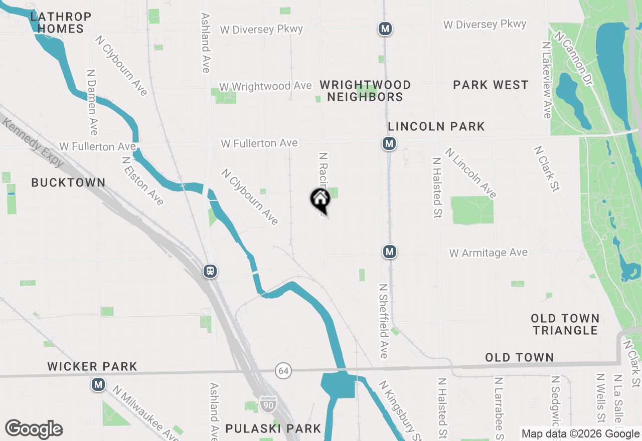 Map of 2100 N Racine Avenue #1A, Chicago, IL 60614