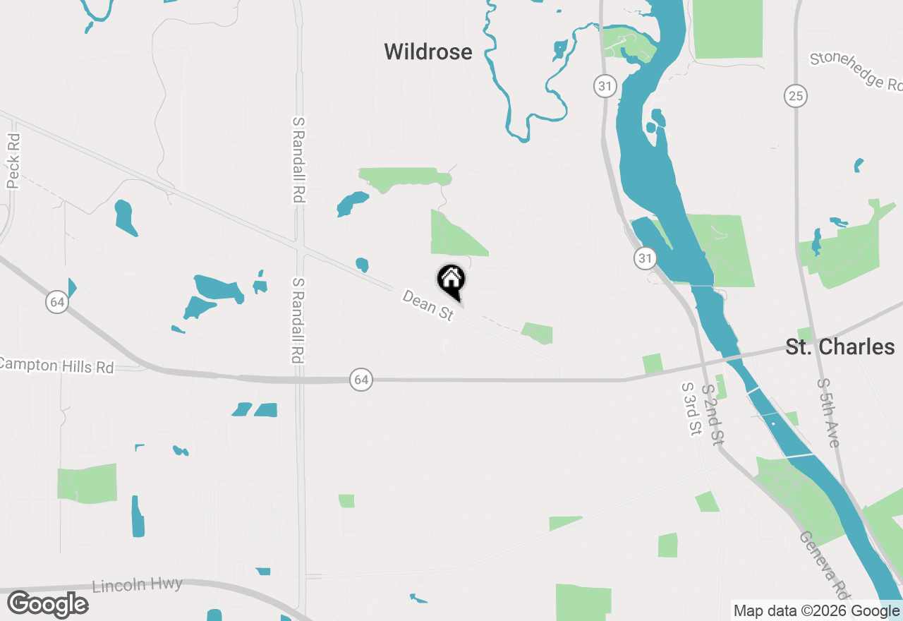 Map of 1312 Dean Street, St. Charles, IL 60174