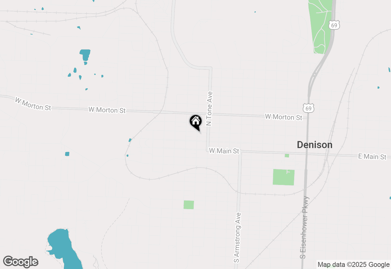 Map of 1200 W Gandy Street, Denison, TX 75020