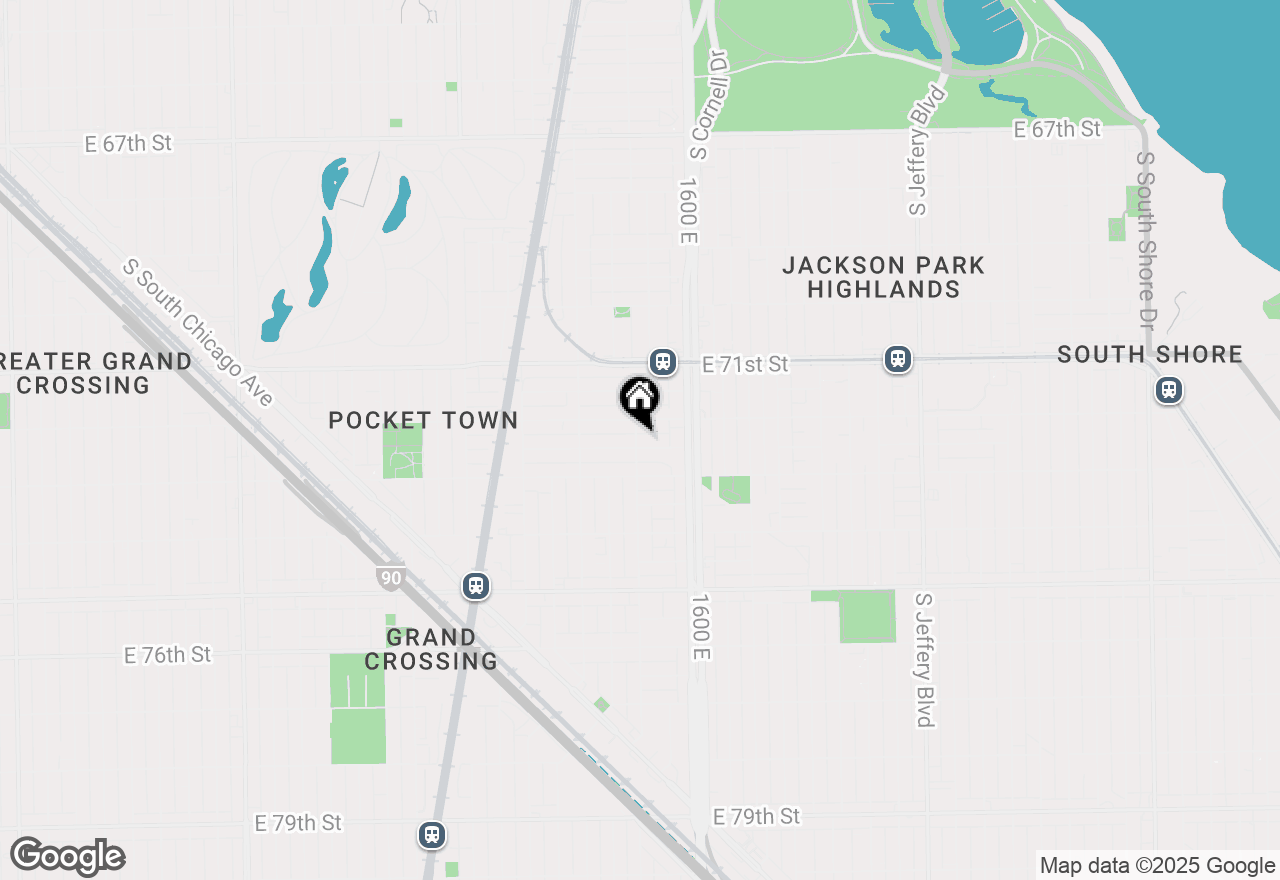 Map of 1500 E 72nd Place, Chicago, IL 60619