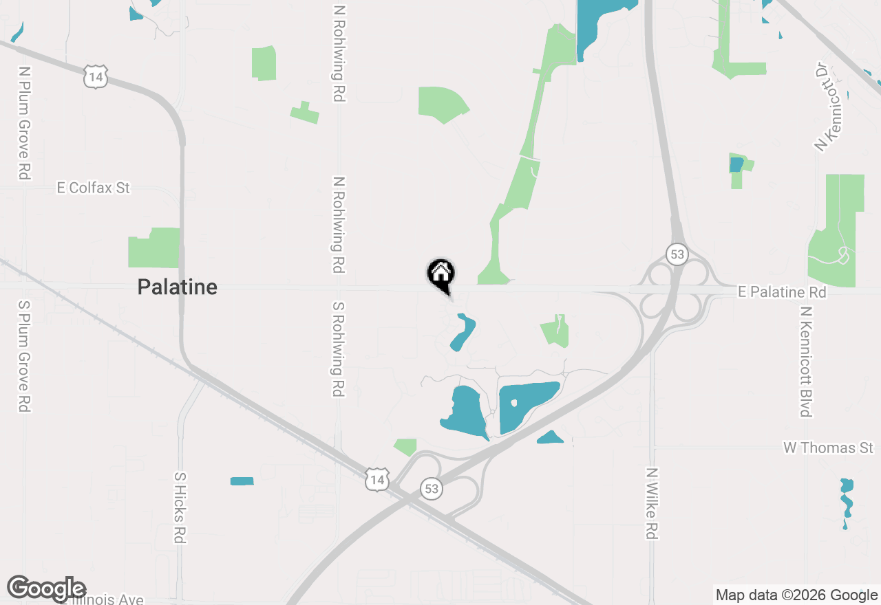 Map of 14 S Stonington Drive, Palatine, IL 60074