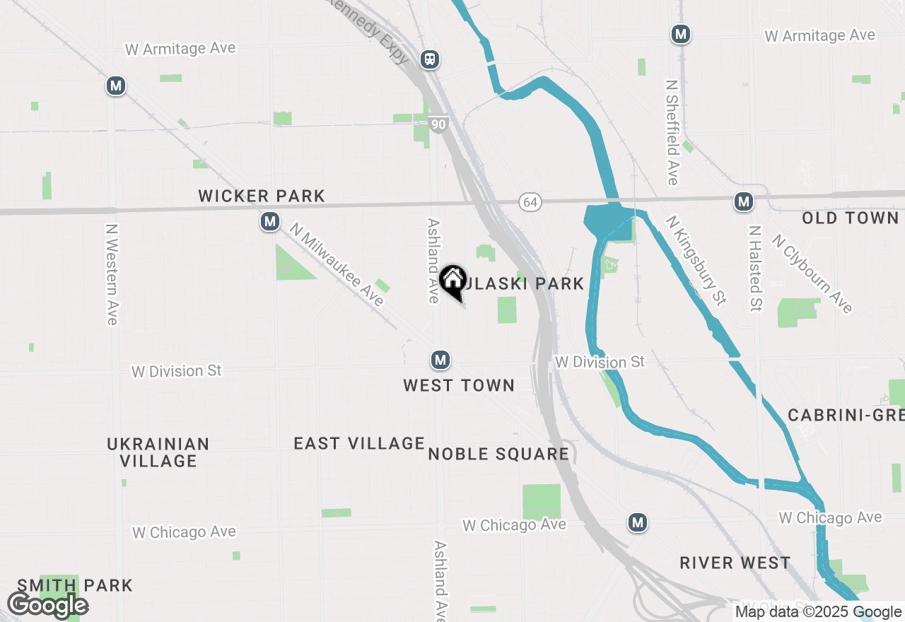 Map of 1322 N Bosworth Avenue #G, Chicago, IL 60642