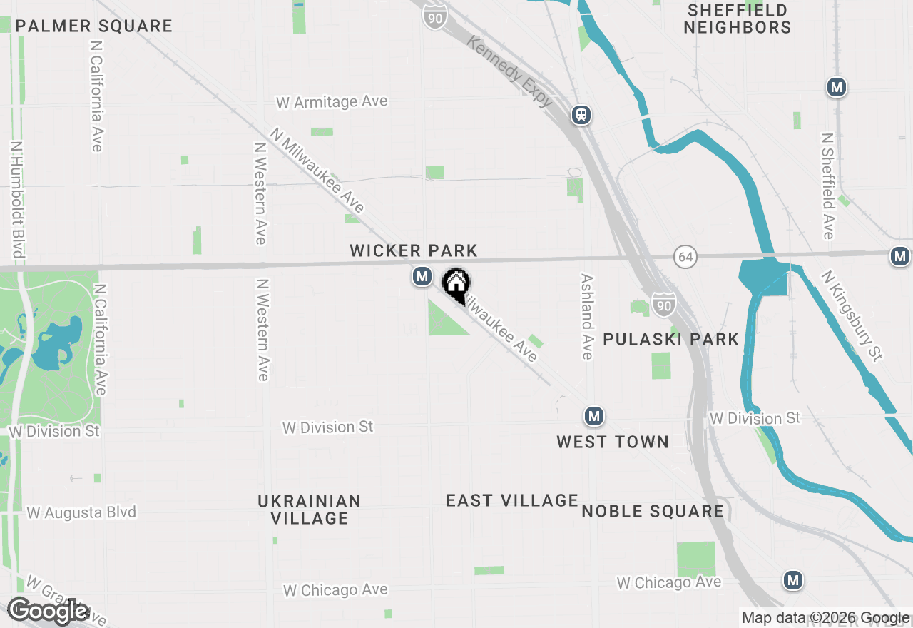 Map of 1441 N Wicker Park Avenue #3S, Chicago, IL 60622