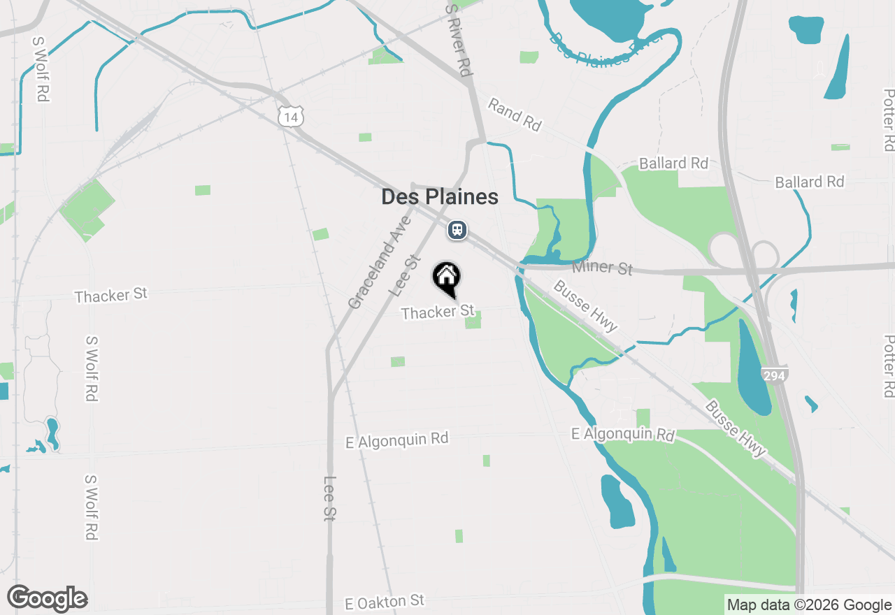 Map of 1488 E Thacker Street #1, Des Plaines, IL 60016