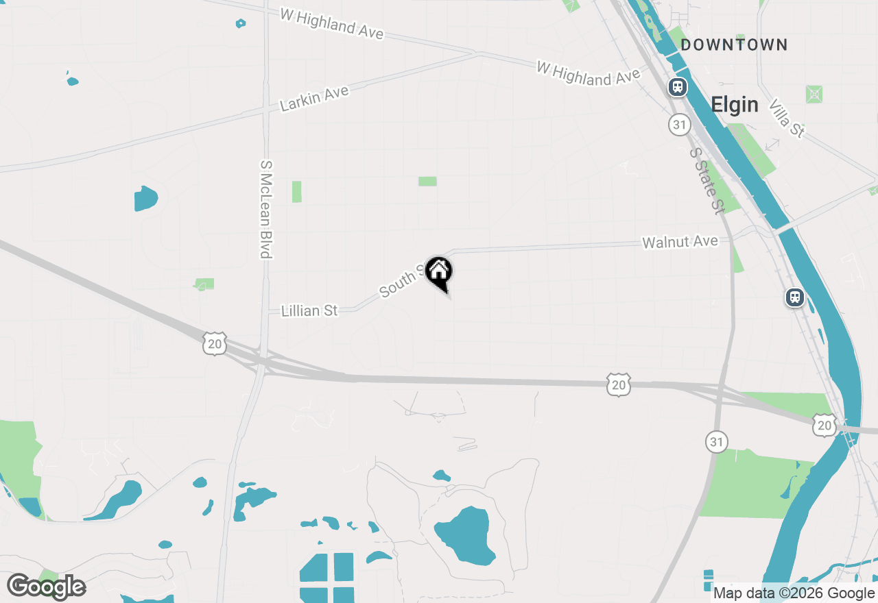 Map of 361 S Commonwealth Avenue, Elgin, IL 60123