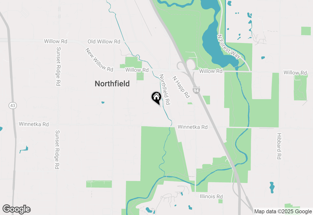 Map of 182 Riverside Drive, Northfield, IL 60093