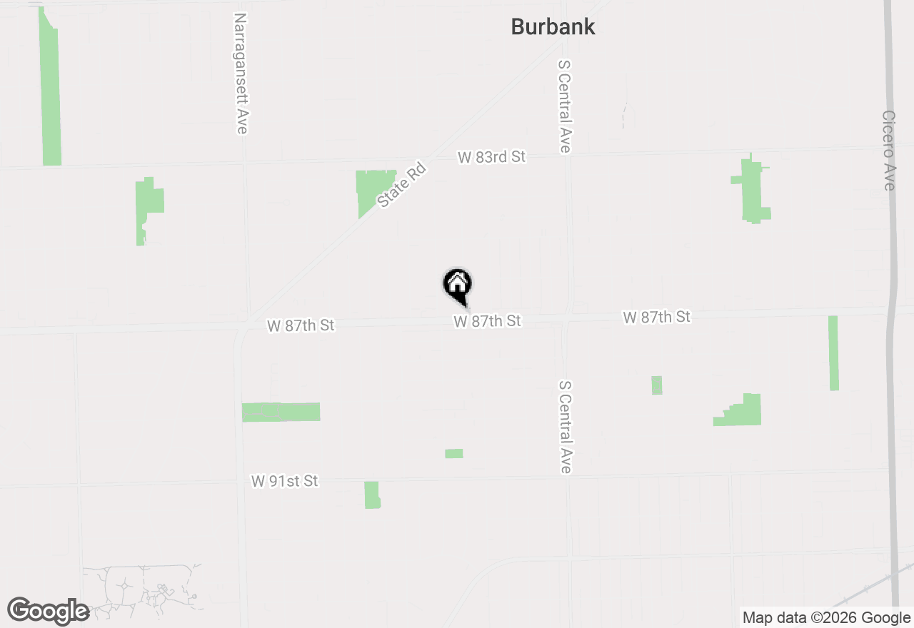 Map of 5850 W 87th Street #1A, Burbank, IL 60459