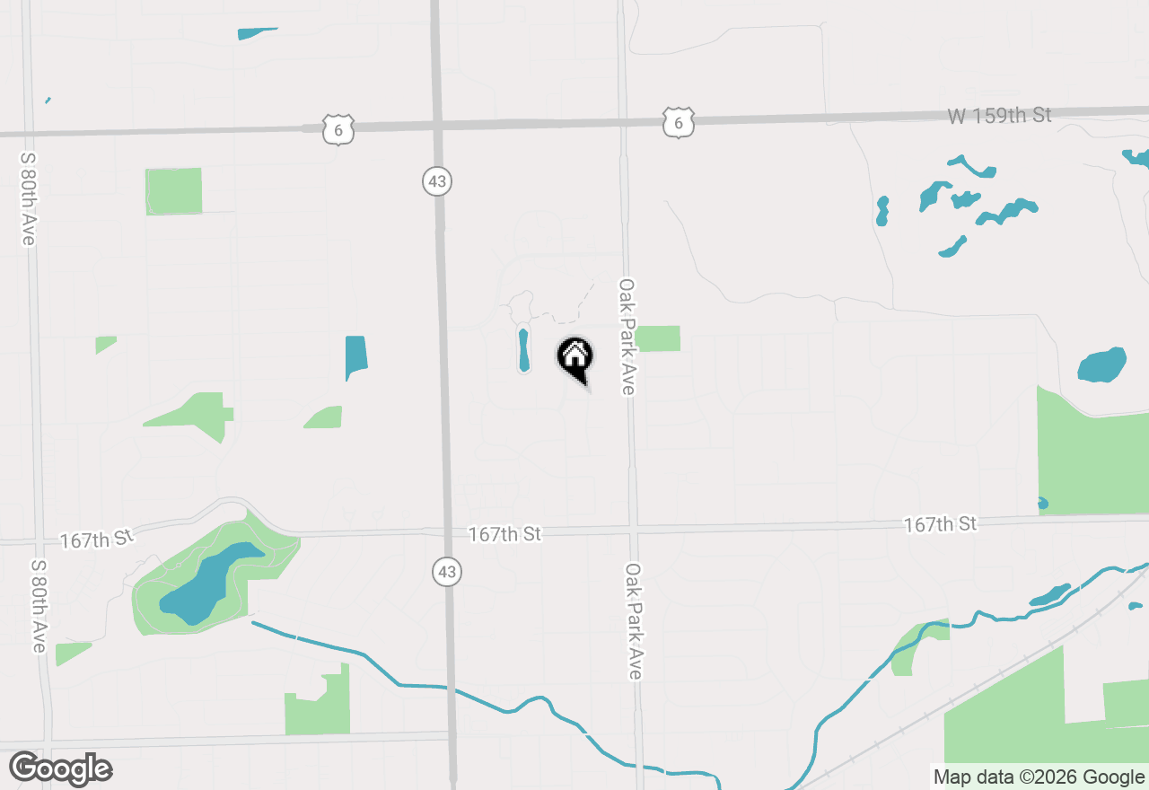 Map of 6846 Sussex Road, Tinley Park, IL 60477