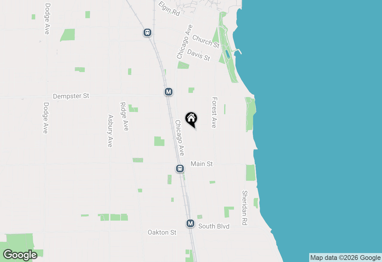 Map of 1049 Hinman Avenue, Evanston, IL 60202
