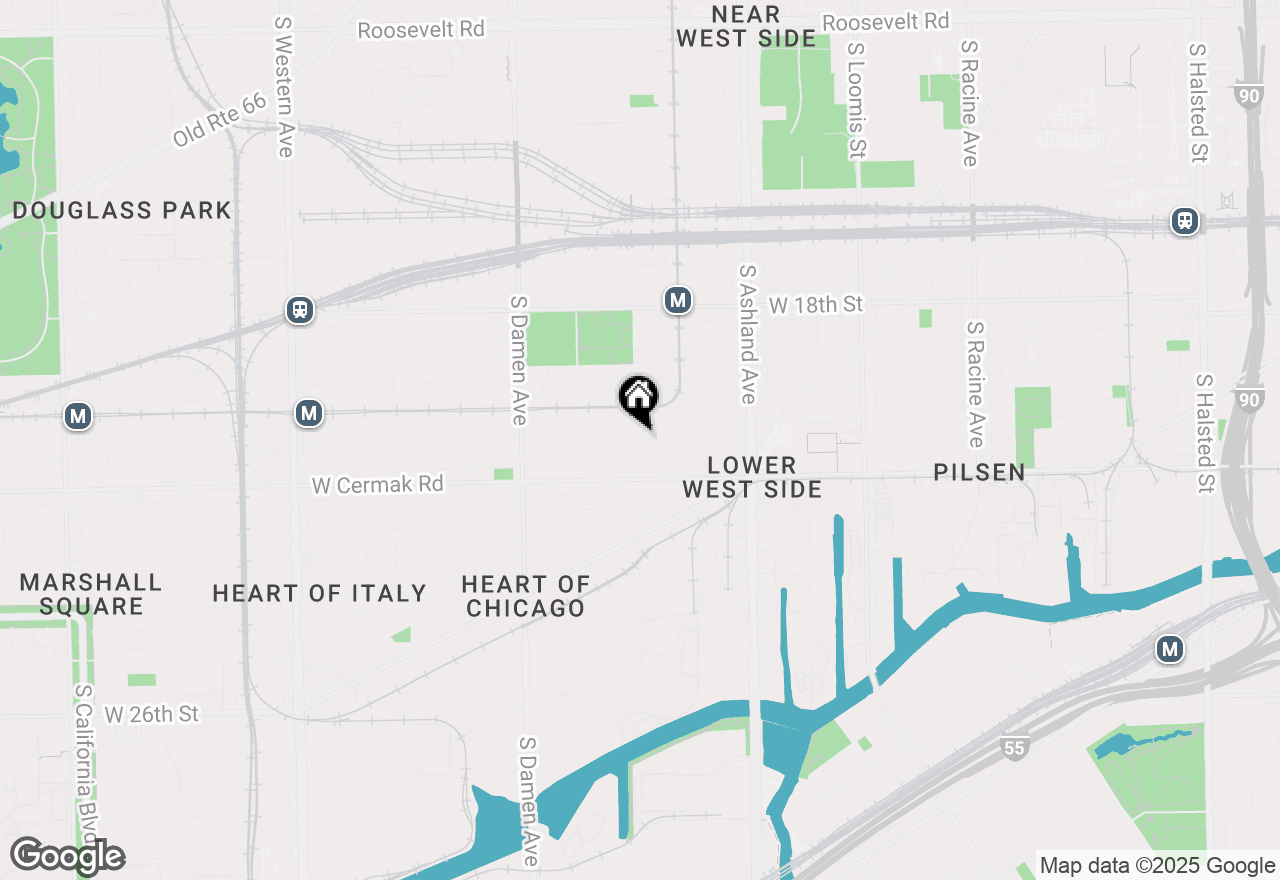 Map of 2115 S Wood Street #2N, Chicago, IL 60608